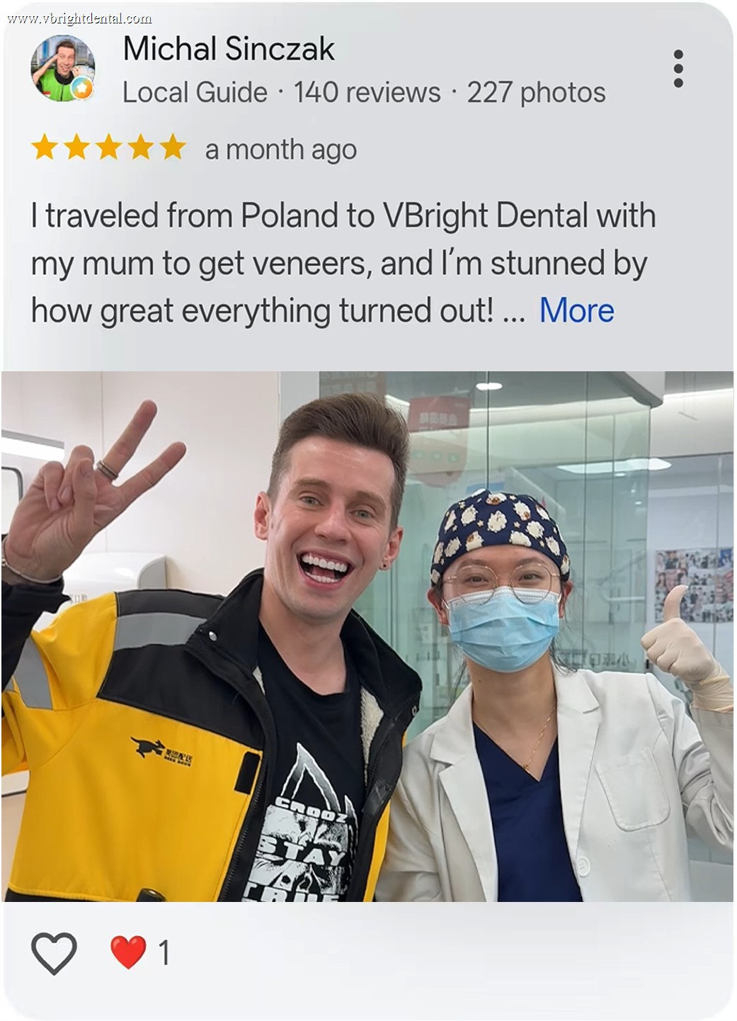 Google review from Michal Sinczak
