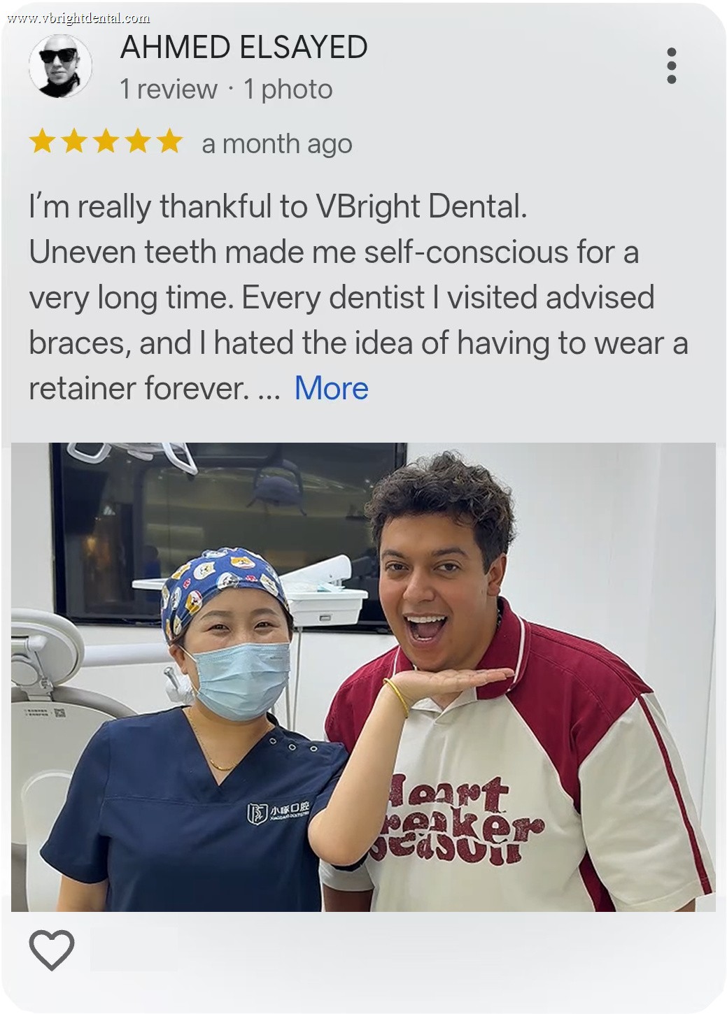 Google review from Ahmed Elsayed